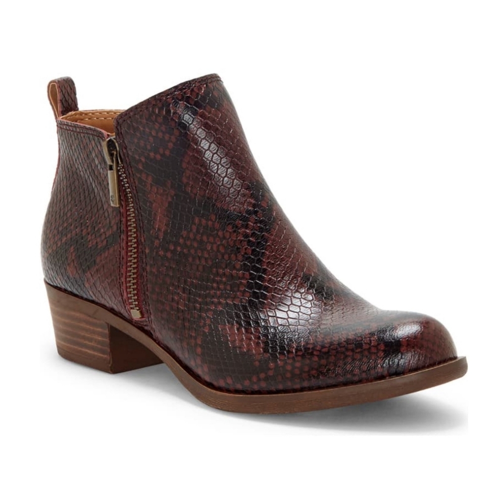 Lucky Brand Basel snakeskin leather Ankle Boots sz 6.5 M/37